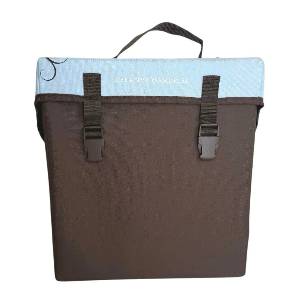 Creative memories power palette case scrapbooking tote blue brown